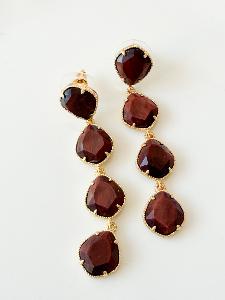 Boucles Paloma pierres marron doré