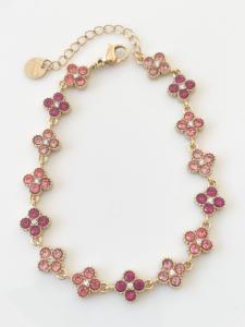 Bracelet fleurs Gina rose doré