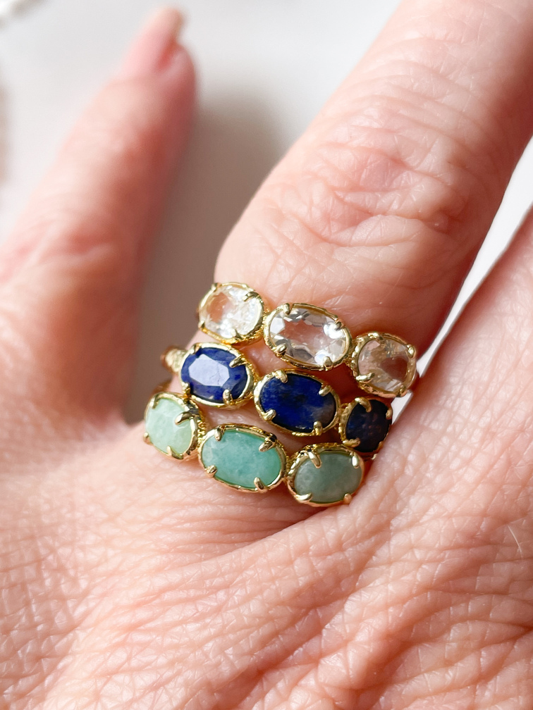 Bague Mina pierre blanc  doré
