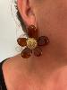 boucles Mina fleur marron doré
