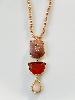 Collier pierres Nina rose doré 