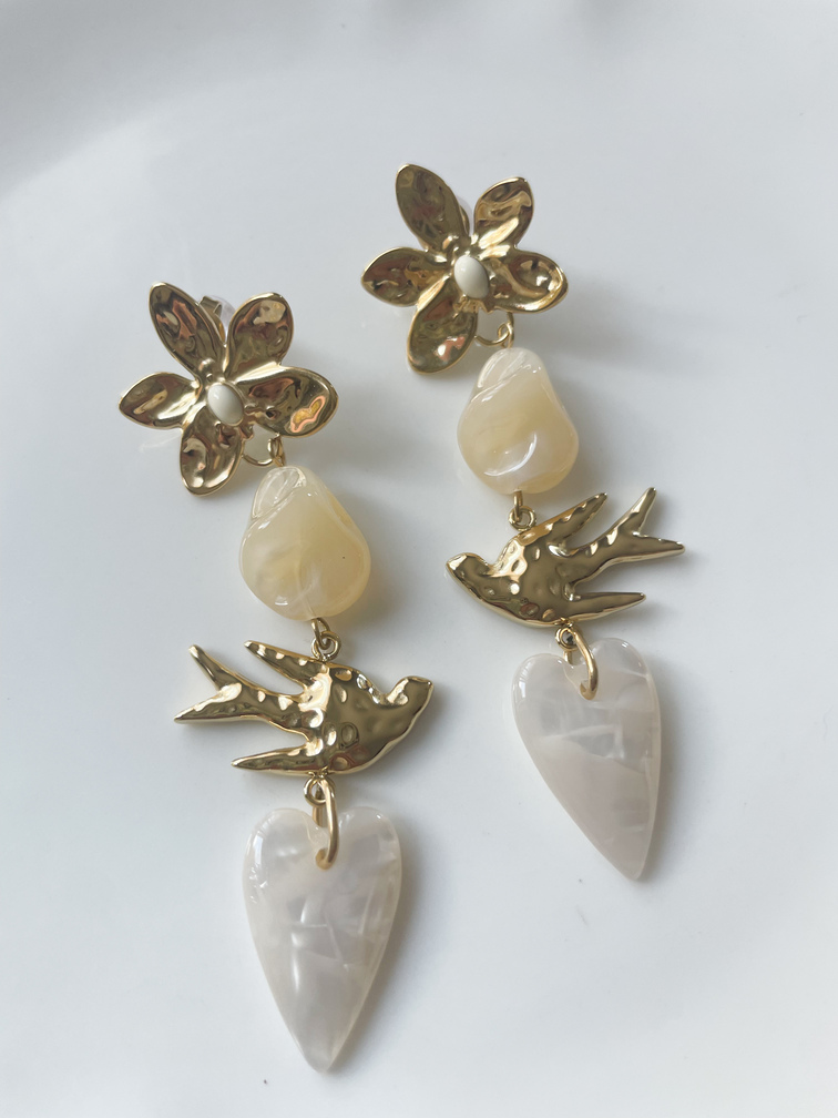 Boucles Voyage blanc doré