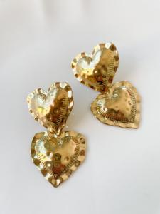boucles 2 coeurs doré