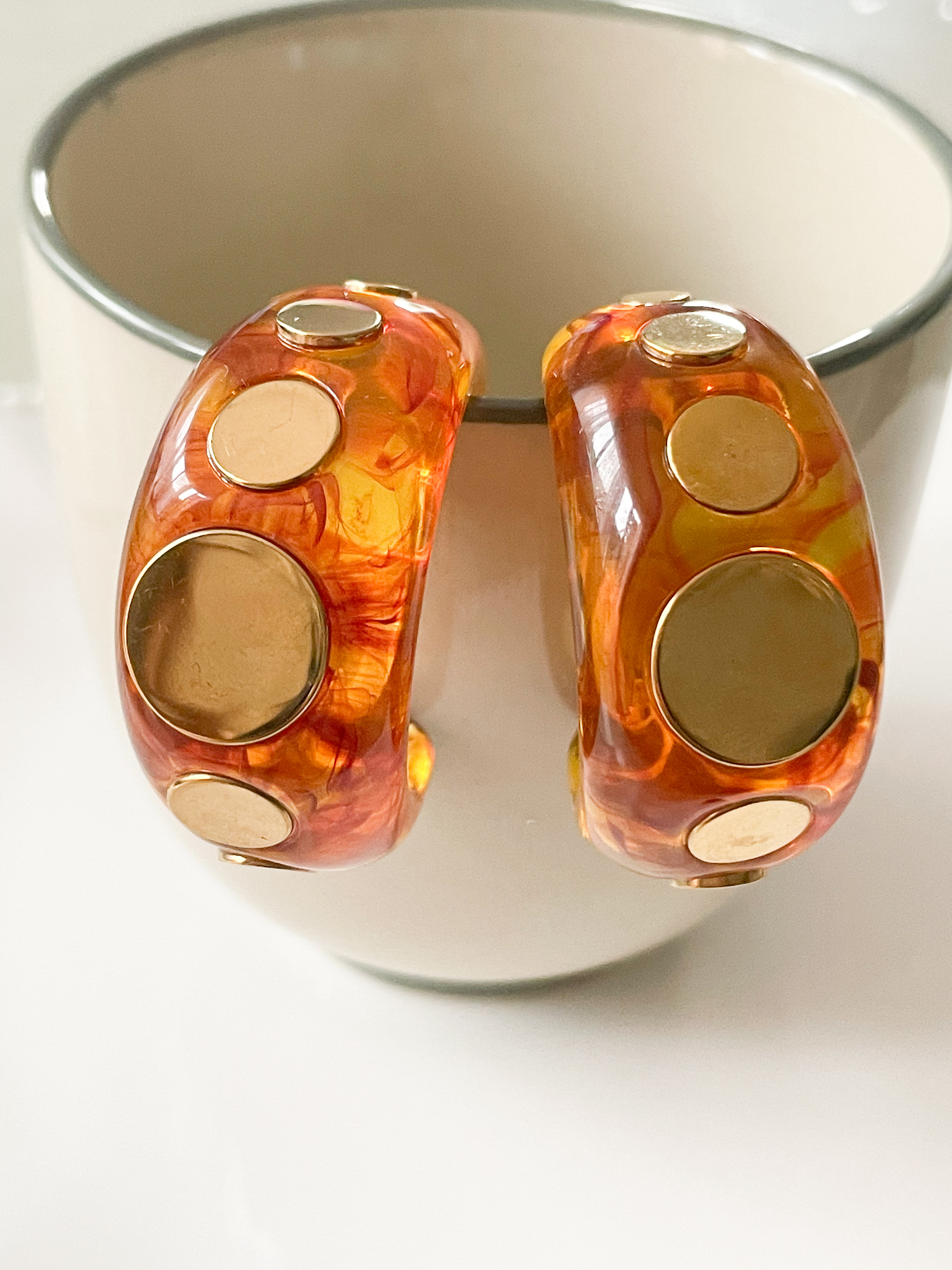 Boucles créoles Nicole marron doré