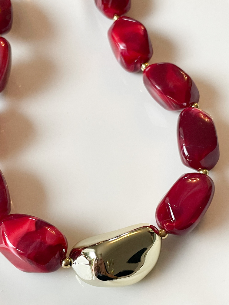 Collier Andy bordeaux doré