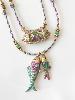 Collier Talisman violet vert doré