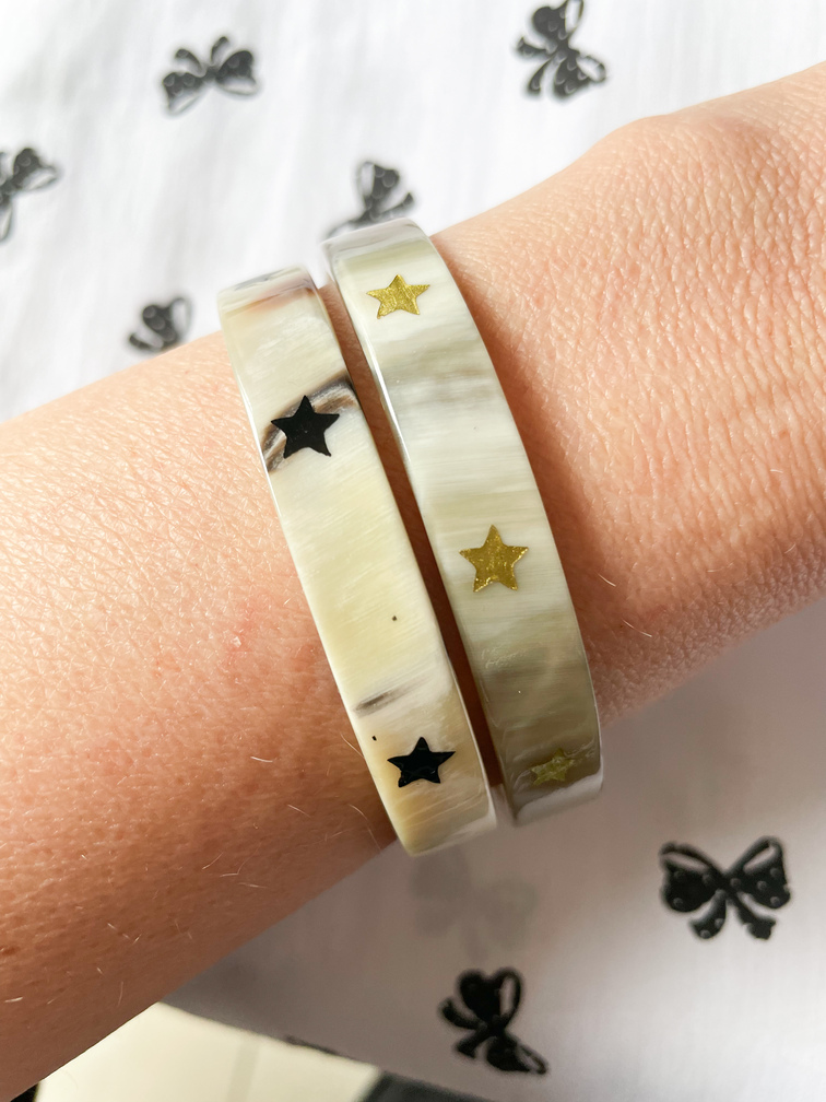 bracelet corne étoile noire