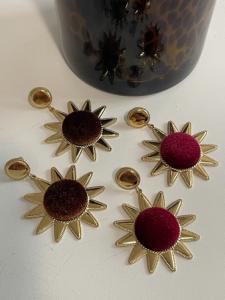 Boucles Soleil velours marron doré
