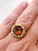 Bague cristal carré marron doré
