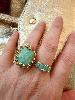 Bague pierres Erica turquoise doré