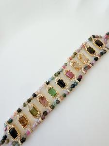 Bracelet pierres Danielle pastel doré
