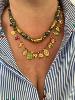 collier médaille madone rose doré