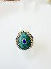 Bague pierre Betty vert doré noir