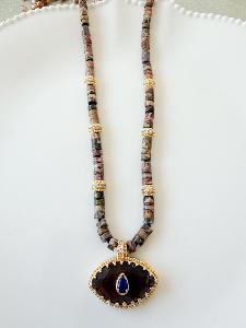 Collier pierres oeil de tigre doré