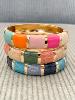 bracelet jonc Billie bleu doré