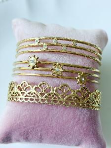 Bracelet jonc strass doré
