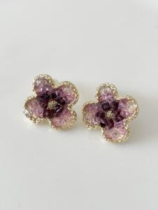Boucles Biba violet doré