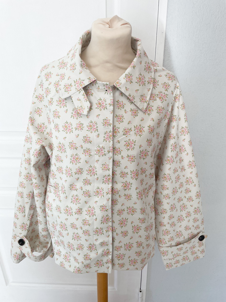 Veste pluie fleurs rose 38/40
