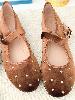 ballerines velours marron doré 36
