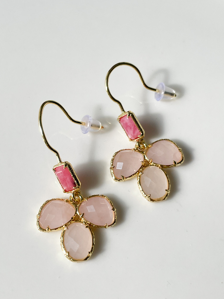 Boucles pierres Billie rose doré
