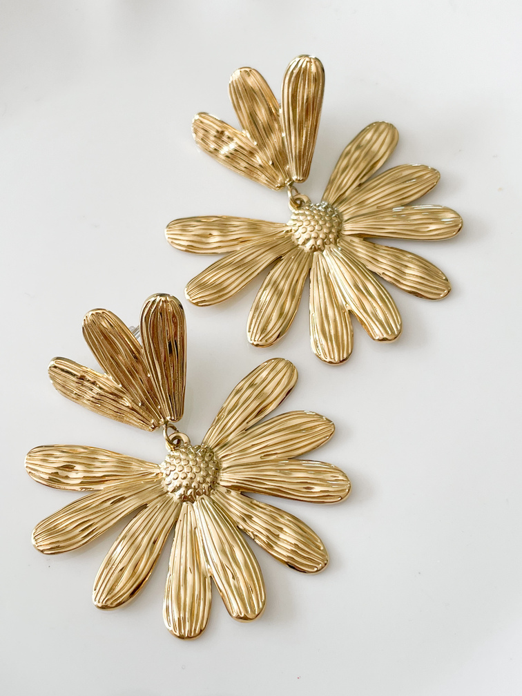 Boucles Mina fleurs doré