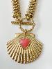 Collier coquillage rose doré