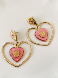 Boucles coeur rose doré du Live