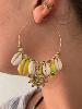 Boucles créoles soleil jaune doré