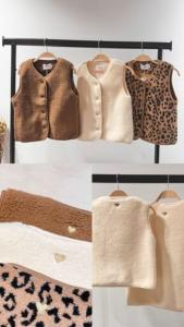 Gilet sans manche moumoute beige enfant 8 ans