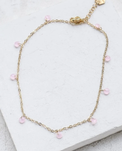 Bracelet de cheville Milos rose doré 