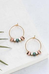 boucles Bali hoop small vert doré de Shlomit Ofir