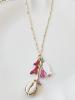 collier sautoir corail doré