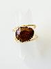 Bague pierres Gloria marron doré