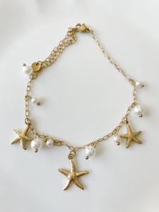 bracelet de cheville étoile de mer doré