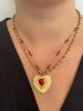 Collier Amour rouge doré