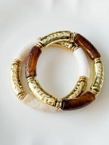 Bracelet Gaby beige doré