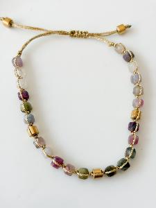 Bracelet pierres Zia multi doré