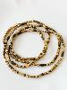 Collier Bracelet pierres marron doré