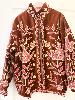 Veste brodée marron rose taille unique