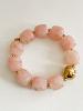 Bracelet perles rose clair doré