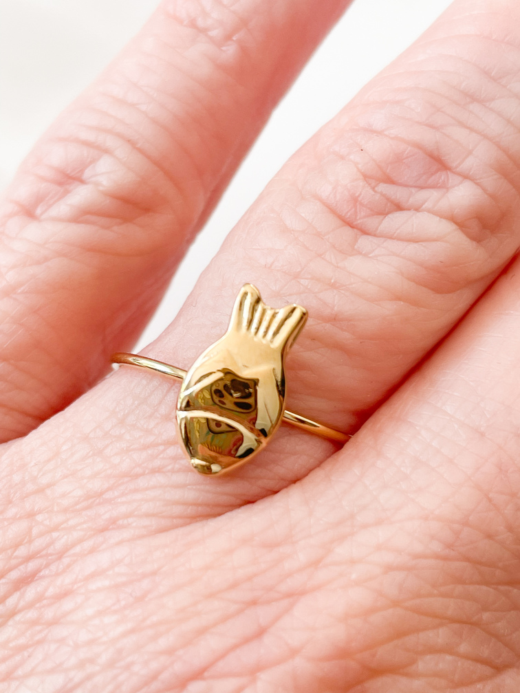Bague poisson doré