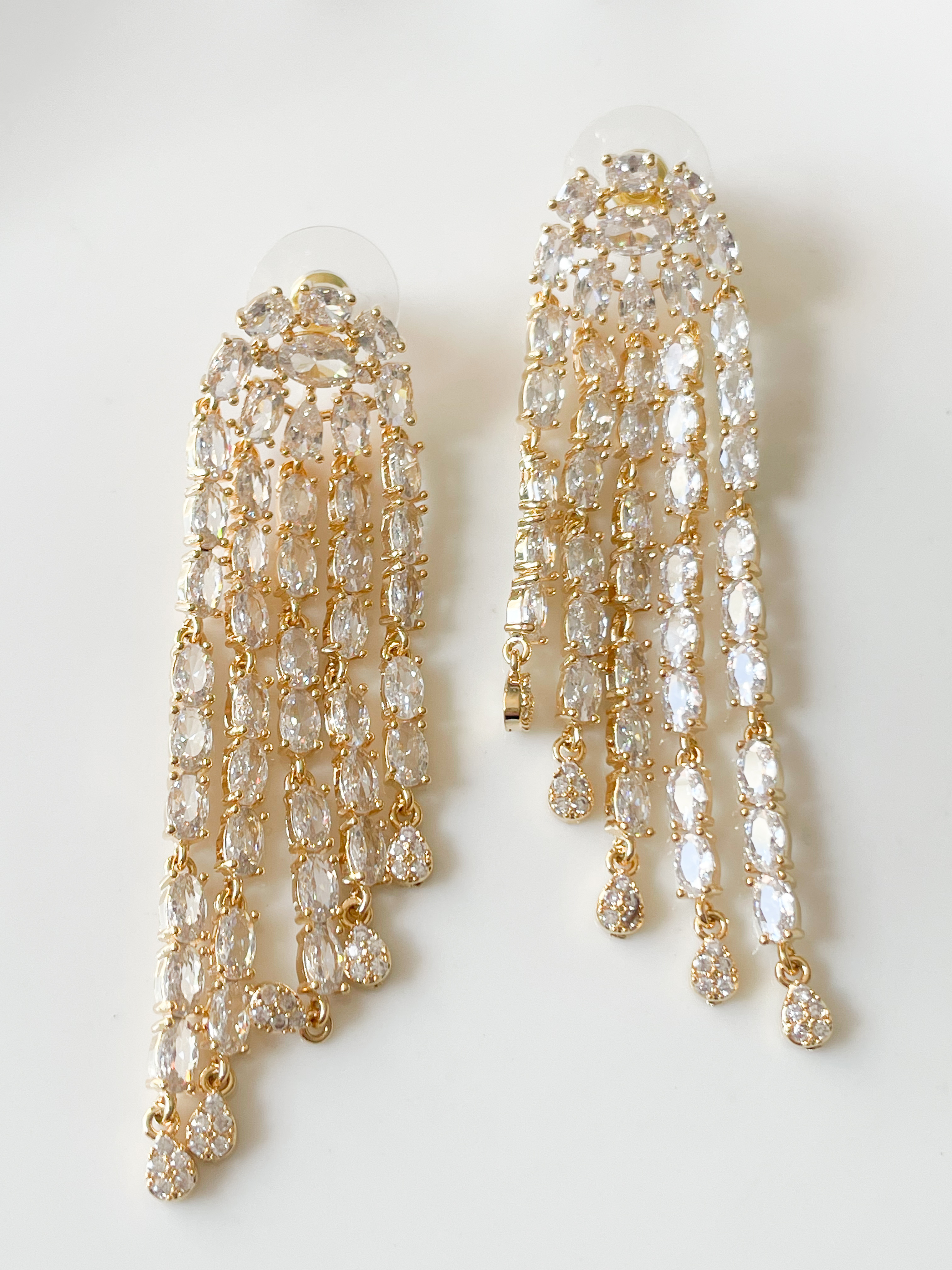 Boucles strass rivière doré