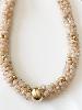 Collier perla beige doré