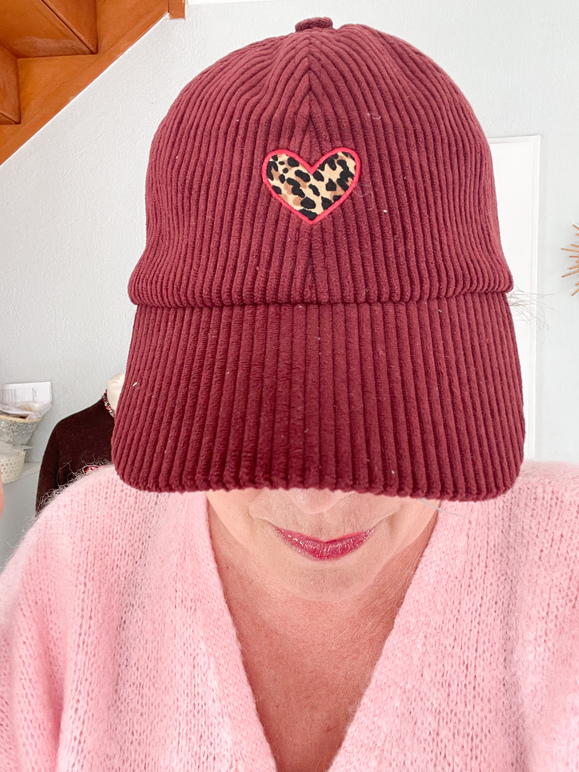 Casquette coeur graou bordeaux