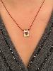 Collier Viviane coeur rose strass doré