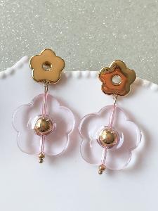 Boucles Fleur rose doré