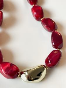 Collier Andy bordeaux doré