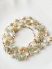 Collier sautoir bracelet pierres Sweet vert doré