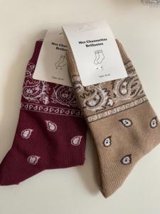Chaussettes bandana bordeaux