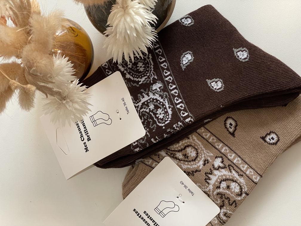 Chaussettes bandana marron